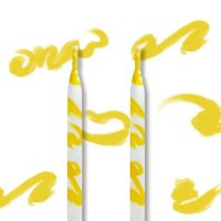 Široké šnúrky s graffiti potlačou, jeden pár - Žlté, 120 cm