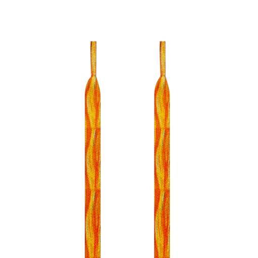 Foto - Široké šnúrky s potlačou Art, jeden pár - Oranžové, 120 cm